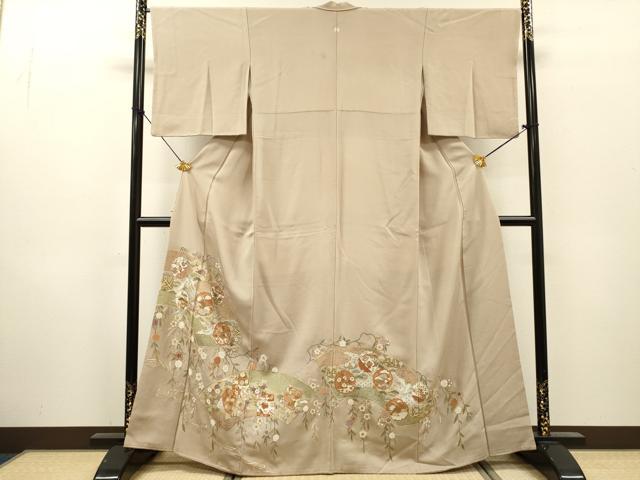 平和屋着物▼豪華色留袖　刺繍　地紙宝尽くし花鳥文　金糸　正絹　逸品　DABG5962fe