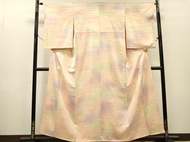 平和屋着物▼上質な小紋　吹き寄せ地紋　暈し染　正絹　逸品　DABG5964fe