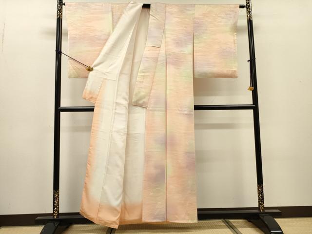 平和屋着物▼上質な小紋　吹き寄せ地紋　暈し染　正絹　逸品　DABG5964fe