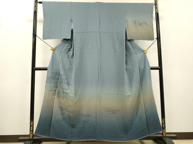 平和屋着物▼中国三大刺繍　スワトウ刺繍　汕頭刺繍　総刺繍　訪問着　正倉院霞吉祥花文　暈し染　正絹　逸品　DABG5965fe