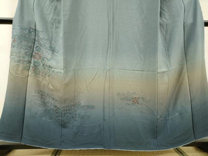 平和屋着物▼中国三大刺繍　スワトウ刺繍　汕頭刺繍　総刺繍　訪問着　正倉院霞吉祥花文　暈し染　正絹　逸品　DABG5965fe
