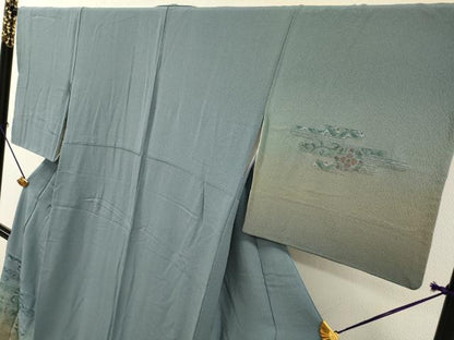 平和屋着物▼中国三大刺繍　スワトウ刺繍　汕頭刺繍　総刺繍　訪問着　正倉院霞吉祥花文　暈し染　正絹　逸品　DABG5965fe