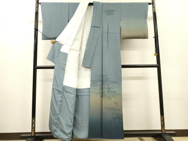 平和屋着物▼中国三大刺繍　スワトウ刺繍　汕頭刺繍　総刺繍　訪問着　正倉院霞吉祥花文　暈し染　正絹　逸品　DABG5965fe