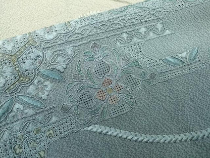 平和屋着物▼中国三大刺繍　スワトウ刺繍　汕頭刺繍　総刺繍　訪問着　正倉院霞吉祥花文　暈し染　正絹　逸品　DABG5965fe