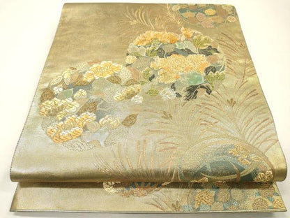 平和屋着物▼西陣　とみや織物謹製　とみや帯　六通柄袋帯　螺鈿箔　清雅芳香文　沈金蒔絵　引箔　正絹　逸品　DABG5977fe