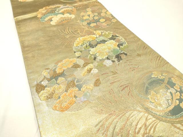 平和屋着物▼西陣　とみや織物謹製　とみや帯　六通柄袋帯　螺鈿箔　清雅芳香文　沈金蒔絵　引箔　正絹　逸品　DABG5977fe