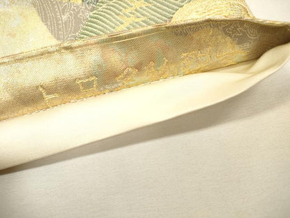 平和屋着物▼六通柄袋帯　上品名物裂文　金銀糸　引箔　正絹　逸品　DABG5989fe