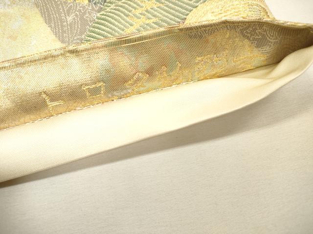 平和屋着物▼六通柄袋帯　上品名物裂文　金銀糸　引箔　正絹　逸品　DABG5989fe