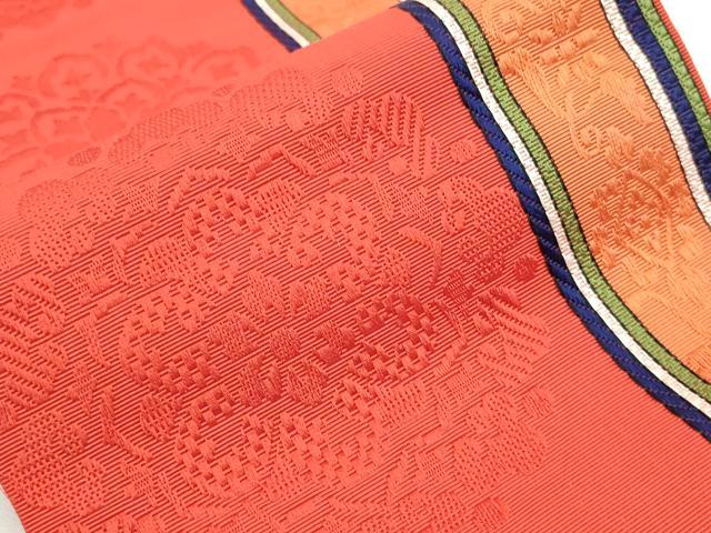 平和屋着物◎本場筑前博多織　半幅帯　正倉院花間道　正絹　逸品　DABG6072xg