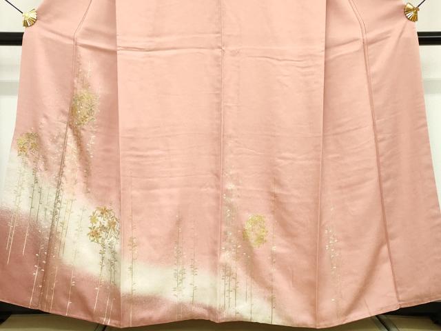 平和屋着物■訪問着　刺繍　草花文　暈し染め　金彩　正絹　逸品　DABG6120xg