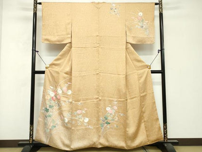 平和屋着物■訪問着　刺繍　草花文　暈し染め　たたき染め　金彩　三越扱い　正絹　逸品　DABG6121xg
