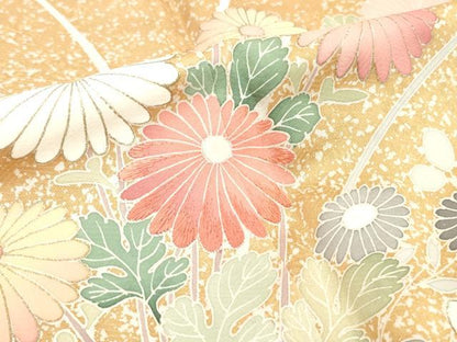 平和屋着物■訪問着　刺繍　草花文　暈し染め　たたき染め　金彩　三越扱い　正絹　逸品　DABG6121xg