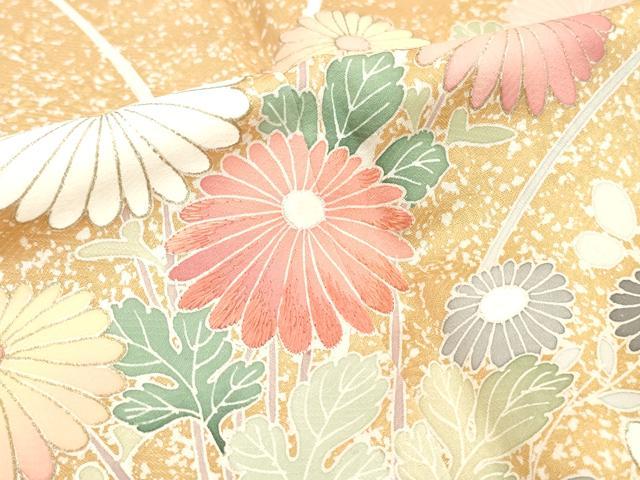 平和屋着物■訪問着　刺繍　草花文　暈し染め　たたき染め　金彩　三越扱い　正絹　逸品　DABG6121xg
