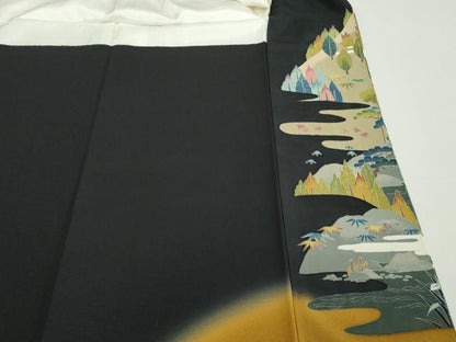 平和屋着物■豪華黒留袖　友禅　作家物　洛北修学院離宮　正絹　逸品　DABG6145xg