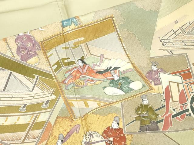 平和屋着物■豪華色留袖　作家物　駒刺繍　色紙重ね人物花文　金彩　正絹　逸品　DABG6164xg