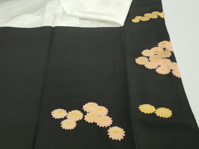 平和屋着物■豪華黒留袖　刺繍　花鳥文　金銀糸　正絹　逸品　DABG6166xg