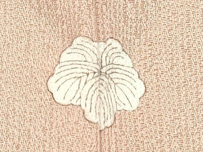 平和屋着物■上質な色無地　霞地紋　薄柿色　正絹　逸品　DABG6170xg