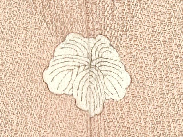 平和屋着物■上質な色無地　霞地紋　薄柿色　正絹　逸品　DABG6170xg