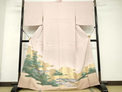 平和屋着物■豪華色留袖　寿光織　エ霞枝松文　金彩　さが美扱い　正絹　逸品　DABG6188xg