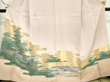 平和屋着物■豪華色留袖　寿光織　エ霞枝松文　金彩　さが美扱い　正絹　逸品　DABG6188xg