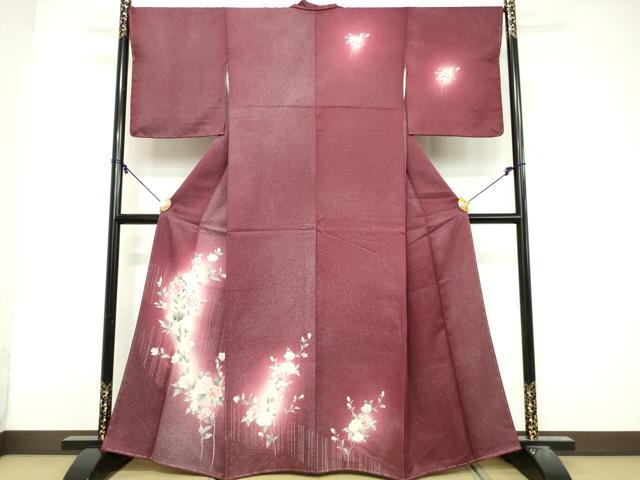 平和屋着物■訪問着　草花文　暈し染め　銀彩　正絹　逸品　未使用　DABG6191xg