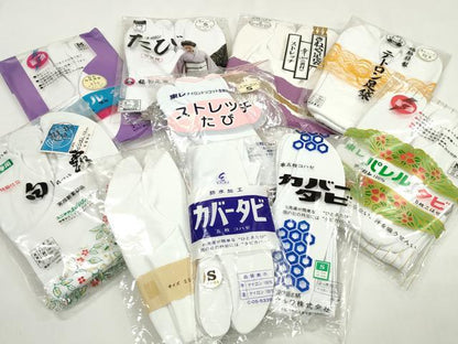 平和屋着物▼和装小物　足袋まとめて10点　白足袋　ストレッチ足袋　福助　21.5cm～24.0cm　逸品　未使用　DABG6309xg