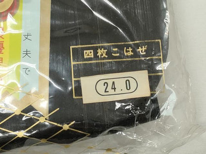 平和屋着物▼男性　和装小物　足袋まとめて12点　カラー足袋　黒朱子　24.0cm　逸品　未使用　DABG6322xg