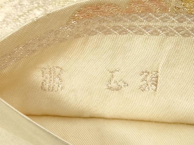平和屋着物◎西陣　服部織物謹製　六通柄　本袋帯　唐織　花文更紗　金糸　正絹　逸品　DABG6376xg