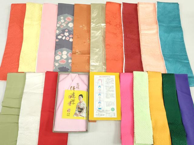 平和屋着物▼和装小物　重ね衿・伊達衿まとめて20点　桧垣 草花 菊地紋　金銀糸　未使用品あり　逸品　DABG6392xg