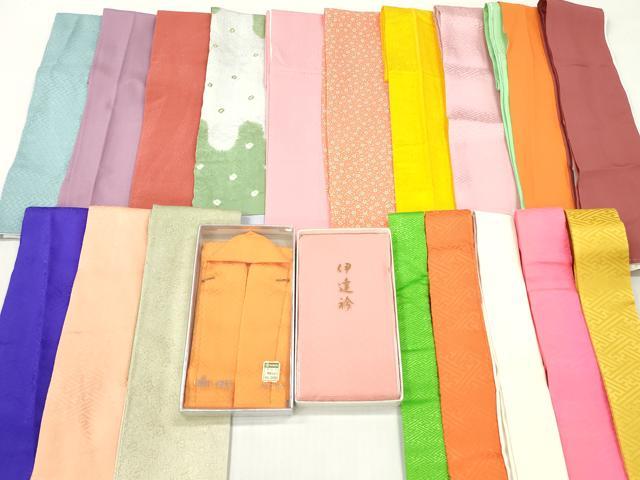 平和屋着物▼和装小物　重ね衿・伊達衿まとめて20点　絞り　紗綾形 小花 菊地紋 桧垣　金糸　未使用品あり　逸品　DABG6403xg