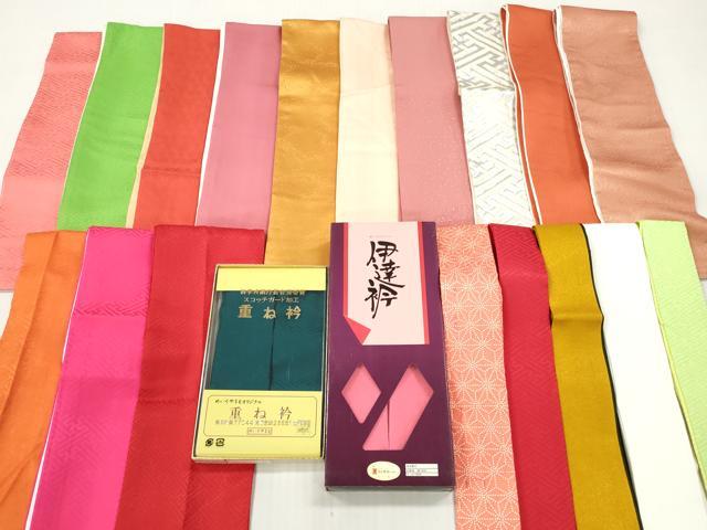 平和屋着物▼和装小物　重ね衿・伊達衿まとめて20点　紗綾形 雲取り 麻の葉 箔散らし　金銀糸　逸品　DABG6411xg