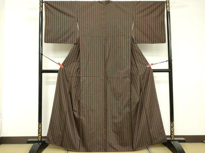 平和屋着物■本場大島紬　間道　正絹　逸品　DABG6534cd