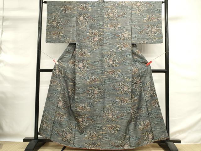 平和屋着物■上質な紬　風景文　正絹　逸品　DABG6574cd
