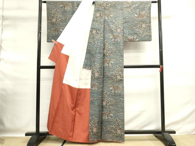平和屋着物■上質な紬　風景文　正絹　逸品　DABG6574cd