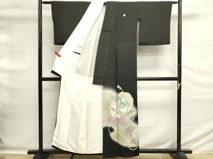 平和屋着物■豪華黒留袖　駒刺繍　鼓　暈し染め　金彩　正絹　逸品　DABG6602cd