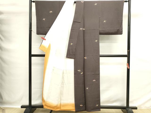 平和屋着物■上質な小紋　折り鶴文　金彩　正絹　逸品　DABG6638cd