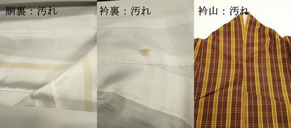 平和屋着物■本場縞大島紬　格子　正絹　逸品　DABG6641cd