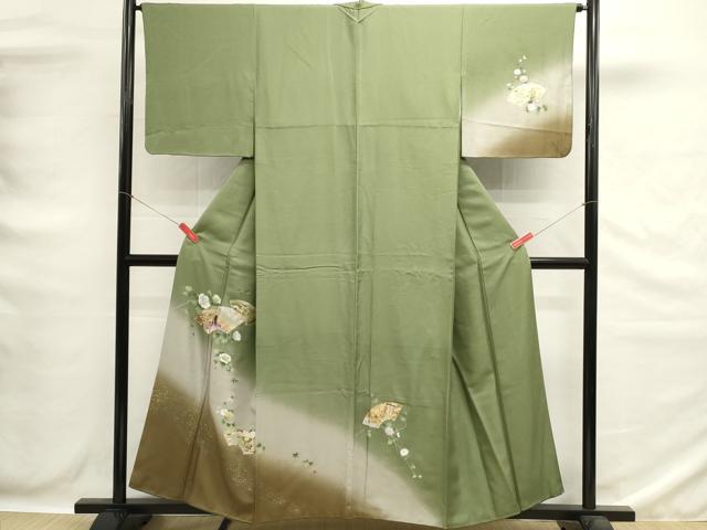平和屋着物■訪問着　地紙花文　暈し染め　金銀彩　やまと誂製　正絹　逸品　DABG6651cd