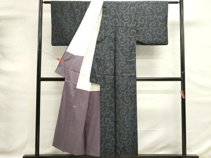 平和屋着物■本場大島紬　唐草文　正絹　逸品　DABG6654cd