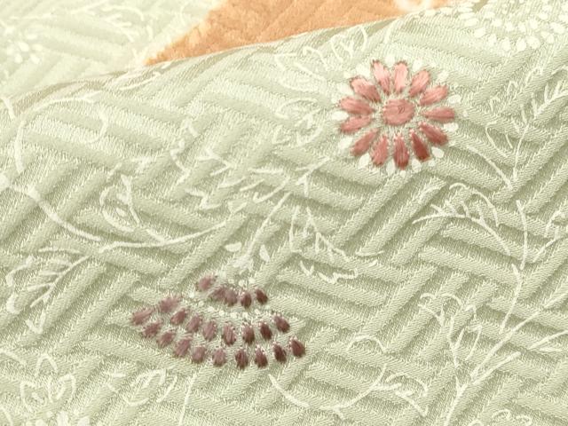 平和屋着物■訪問着　絞り　刺繍　流水花文　正絹　逸品　DABG6657cd