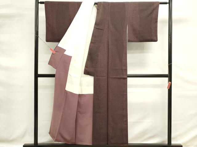 平和屋着物■上質なお召　120亀甲　立涌文　正絹　逸品　DABG6664cd