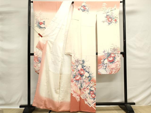 平和屋着物■豪華振袖　御所車花文　暈し染め　正絹　逸品　DABG6680cd