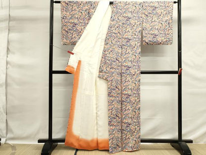 平和屋着物■上質な小紋　枝花文　正絹　逸品　DABG6689cd