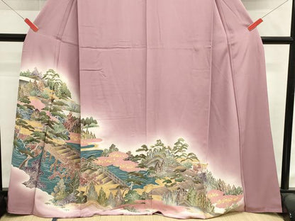 平和屋着物■豪華色留袖　渡橋風景文　暈し染め　金彩　正絹　逸品　DABG6690cd