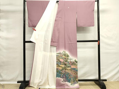 平和屋着物■豪華色留袖　渡橋風景文　暈し染め　金彩　正絹　逸品　DABG6690cd