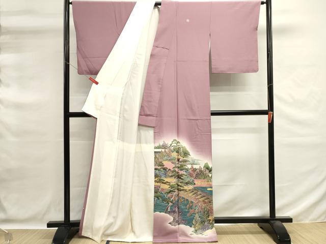 平和屋着物■豪華色留袖　渡橋風景文　暈し染め　金彩　正絹　逸品　DABG6690cd