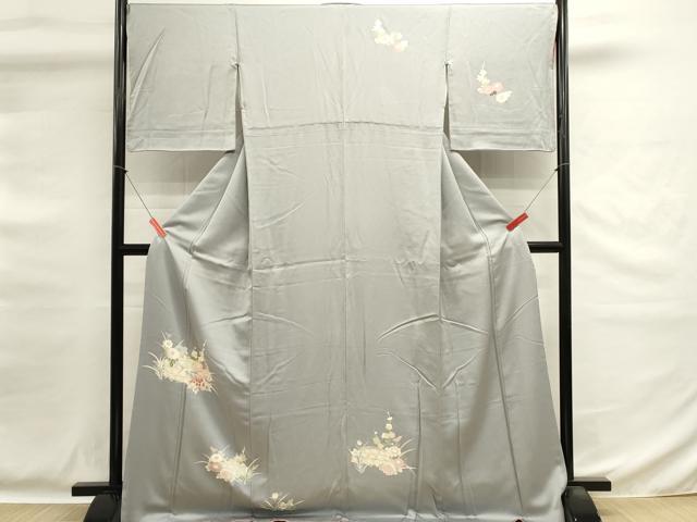 平和屋着物■訪問着　草花文　ロング丈　正絹　逸品　DABG6727cd