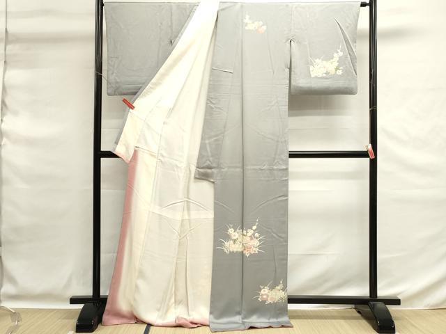 平和屋着物■訪問着　草花文　ロング丈　正絹　逸品　DABG6727cd