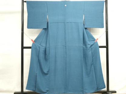 平和屋着物■上質な色無地　紺碧色　正絹　逸品　DABG6732cd