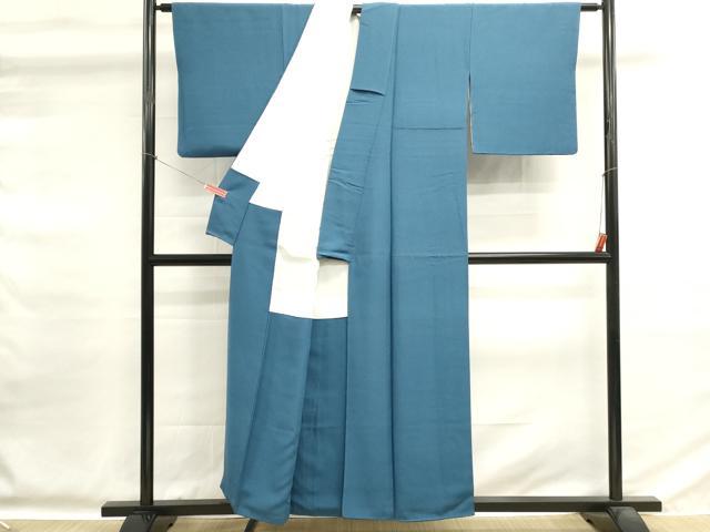 平和屋着物■上質な色無地　紺碧色　正絹　逸品　DABG6732cd
